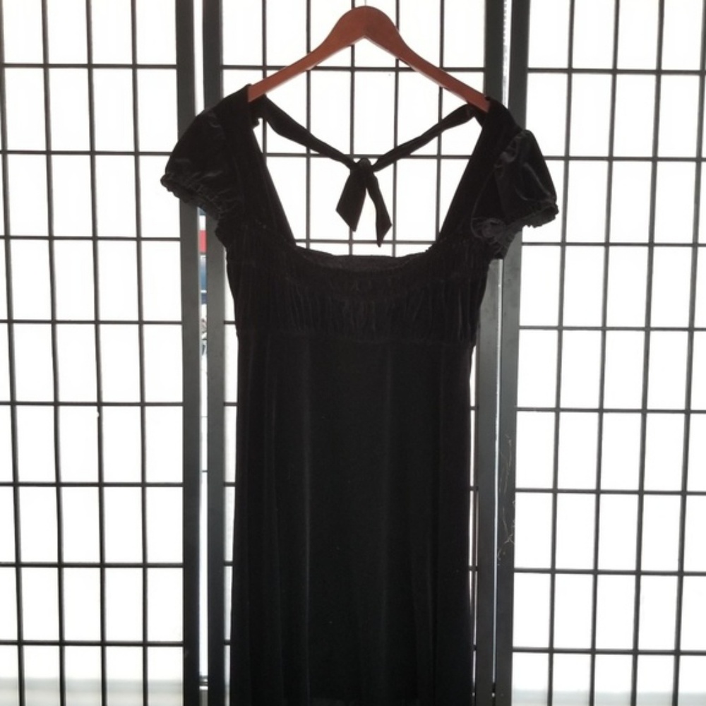 Free People Black Velvet Mini Dress